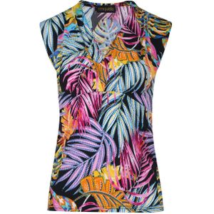 CONQUISTA - Mouwloze Imitatiewikkeltop - Fuchsia - Stretchstof