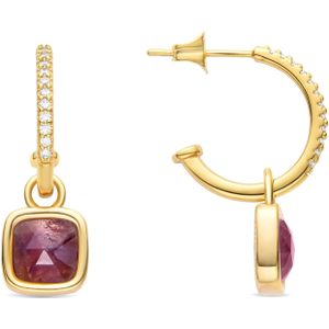 Luxenter - Ourhis - Oorbellen - Paars - 18K Geel Goud