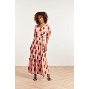 Smashed Lemon 24327 lilae papaya print maxi jurk |