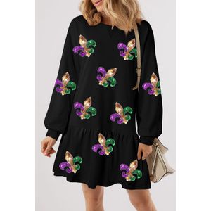 Pailletten Fleurdelis Mini Dress