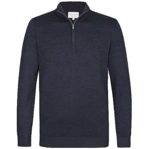 Michaelis Donker trui met halflange rits