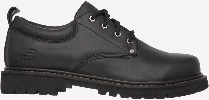 Skechers - Tom Cats - Leren Veterschoenen - Zwart - Casual Schoenen