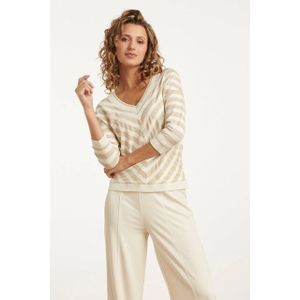 Smashed Lemon 25180 off white top met chevron streepprint |