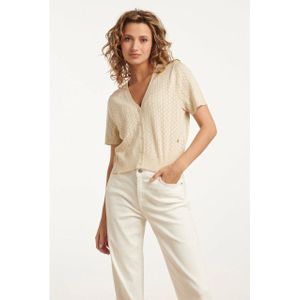 Smashed Lemon - 25104 - Gebreid Vest - Zandkleurig