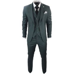 Heren - 3-delig Pak - Groen - Klassiek