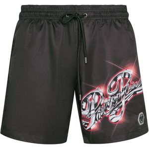 Philipp Plein - Jogging Printed Shorts Hologram - Zwembroek - Zwart - Polyester