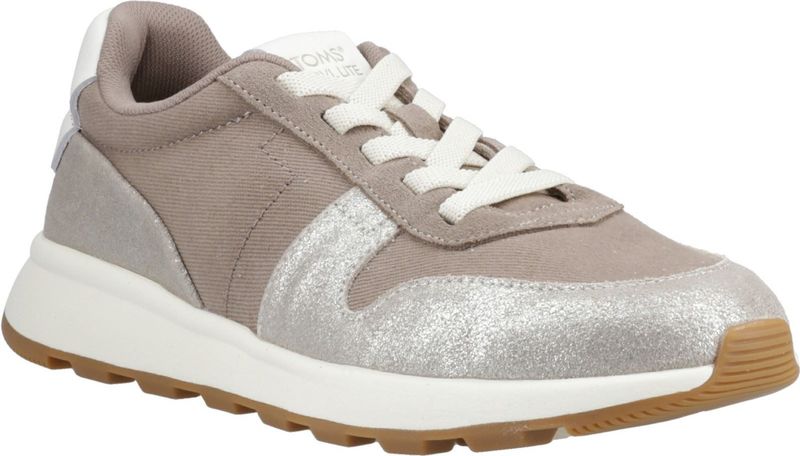 Toms - TRVL LITE Retro - Damestrainers - Grijs en Roze - Suede en Textiel