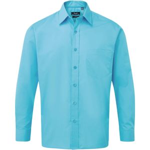 Premier Heren popeline overhemd met lange mouwen