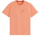 Scotch & Soda Chest pocket jersey t-shirt coral reef