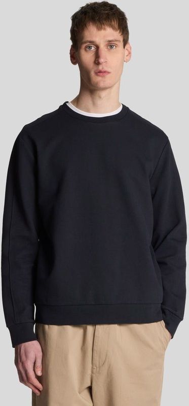 Lyle & Scott - Twill Interlock Crew Neck Sweatshirt - Donkerblauw