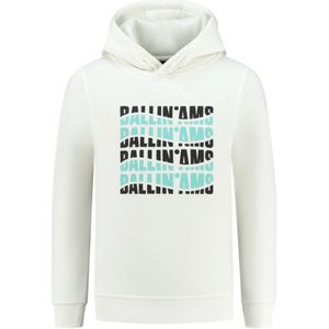 Ballin Amsterdam Jongens hoodie wave logo off white