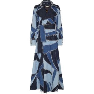 Denim Jas - Distressed Stone Washed - Trenchcoat - Met Strass-steentjes