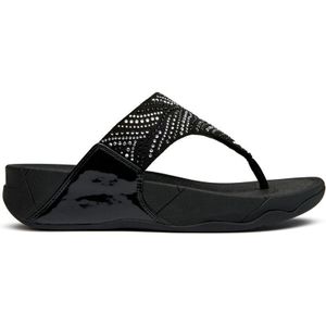Fitflop - Lulu Crystal Feather - Sandalen - Zwart - Ergonomische Ondersteuning