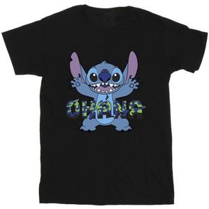 Li-cense Disney heren lilo en stitch ohana blauw glitch t-shirt