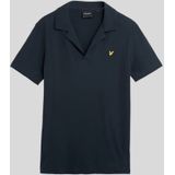 Lyle & Scott - Linnen Revere Kraag Poloshirt - Donker Marineblauw