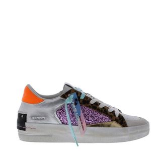 Crime London - 20130 - Dames Sneaker - Wit - Suède - Glitterdetails