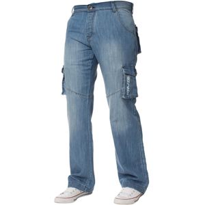 Kruze - Cargo Combat Jeans - Lichtblauw - Heren - Multi Pocket