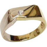 Christian Bicolor gouden cachet ring met reliëf