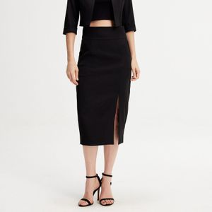 Kokerrok - Voorste Spleet - Tijdloze Snit - Hoge Taille - Met Zijzakken