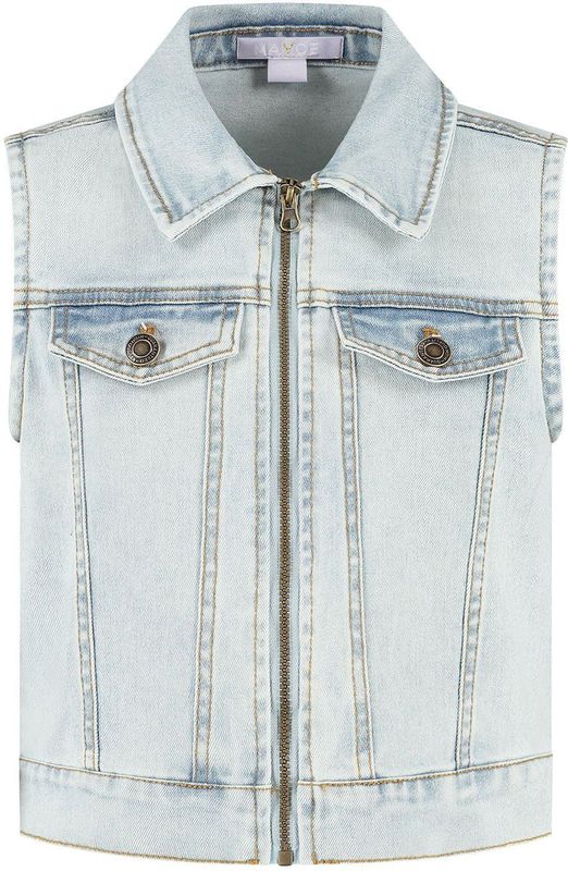 MAYCE Zomer denim gilet meisjes licht denim
