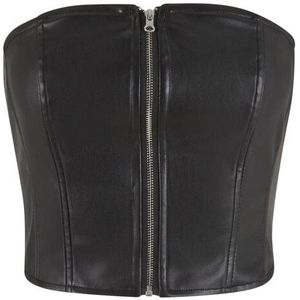 Urban Classics Dames bandeau top van synthetisch leer