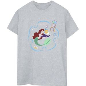 Li-cense Disney dames de kleine zeemeermin leest een boek katoenen vriendje t-shirt