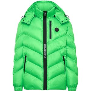 Plein Sport - Nylon Puffer Jacket Tiger - Gewatteerd Jack - Groen