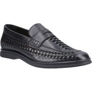Hush Puppies - Bowie - Leren Instappers - Zwart