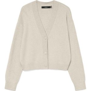 Vero Moda Vmgold art ls v-neck cardigan beige