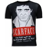 Local Fanatic Scarface red scar digital rhinestone t-shirt