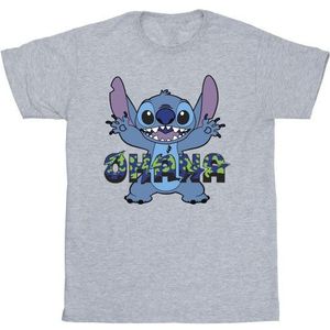 Li-cense Disney heren lilo en stitch ohana blauw glitch t-shirt