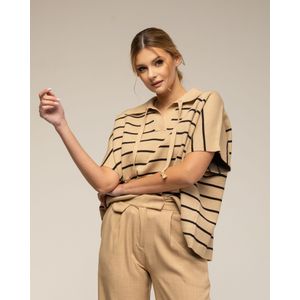 Gebreide Trui - Oversized - Gestreept - Korte Mouwen