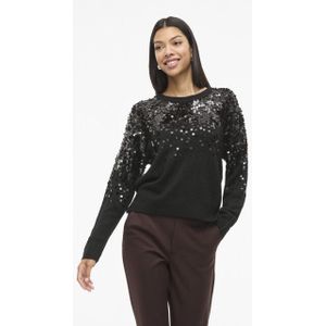Vila - Siquin Glitter - Trui - Zwart - Dames