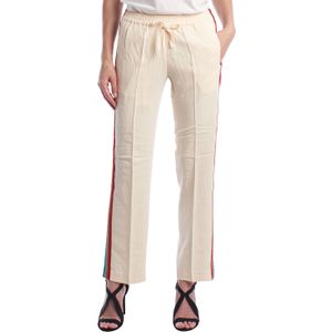 Vloeiende Damesbroek - Meerkleurige Zijstrepen - Casual Stijl - Elastische Tailleband