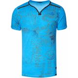 Rusty Neal - V-hals T-shirt - Heren - Met Prints en Suède Details