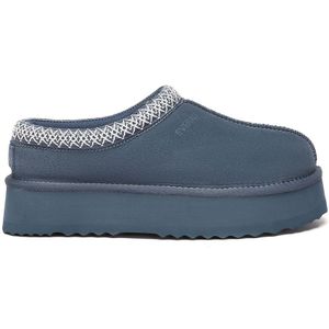 EVER AU - Wonga - Leren Slippers - Kastanje - Platform