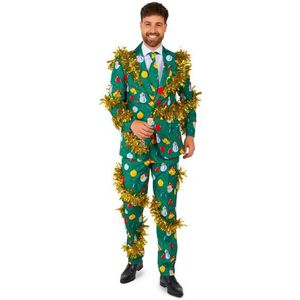 Suitmeister - Christmas Deco - Groene Kerstpak - Blazer - Broek - Stropdas