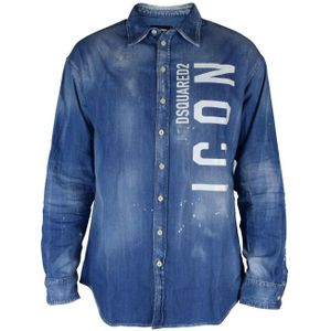 Dsquared2 - Denim Overhemd - Blauw - Vervaagd Effect