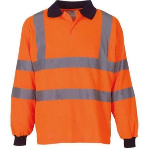 Yoko Heren hi-vis poloshirt met lange mouwen