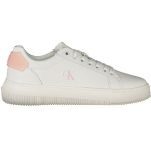 Calvin Klein - Sneakers - Wit - Met Verwijderbare Binnenzool - Contrasterende Roze Accenten