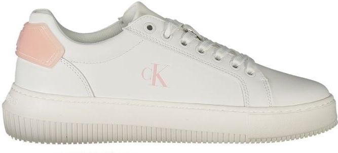 Calvin Klein - Sneakers - Wit - Met Verwijderbare Binnenzool - Contrasterende Roze Accenten