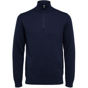 Selected Berg half zip cardigan navy