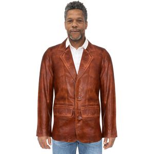 Heren - Bruin - Santiago - Leren Blazerjack