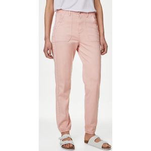 M&S Collection - Slim Fit Enkel Grazer Joggers - Roze - Katoenmix
