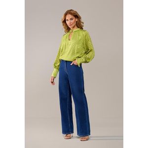 Artesia - Blouse - Groen - Dames - Lange Mouwen - Semi-transparant