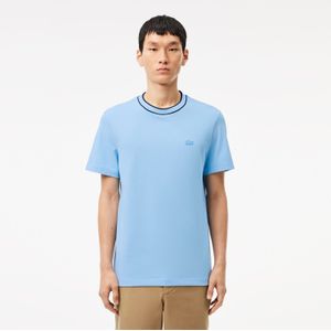 Lacoste - Stretch Piqué Stripe - T-shirt - Lichtblauw