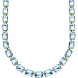Luxenter - Ankek - Halsketting - Blauw Kristal - 18k Geelgouden Afwerking