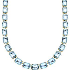 Luxenter - Ankek - Halsketting - Blauw Kristal - 18k Geelgouden Afwerking