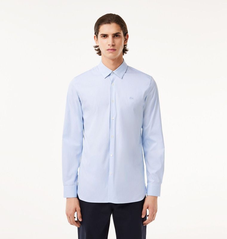 Lacoste, Heren, Overhemden, Blauw, Maat: S Katoen,