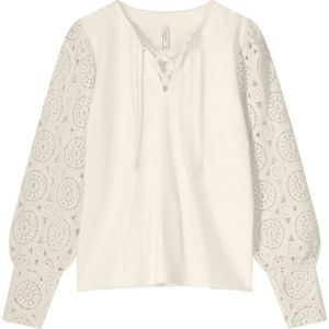 Summum 3s4996-30583 122 top crochet sleeve top ivory